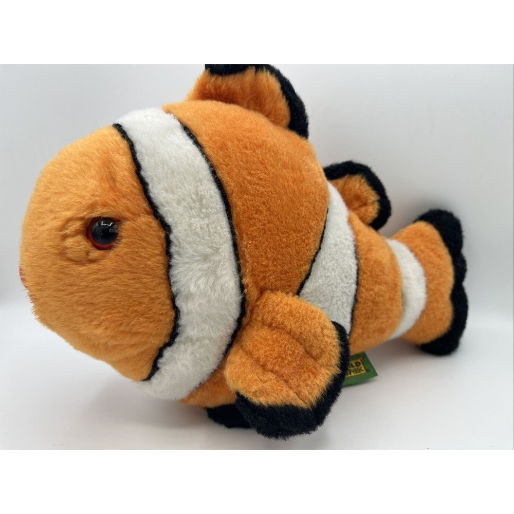 Wild Republic CLOWN Fish Nemo Aquarium Fish Orange Black Soft Stuffed Animal PB￼